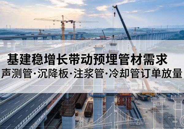 河东基建稳增长带动预埋监测管材需求，声测管、沉降板、注浆管订单持续放量